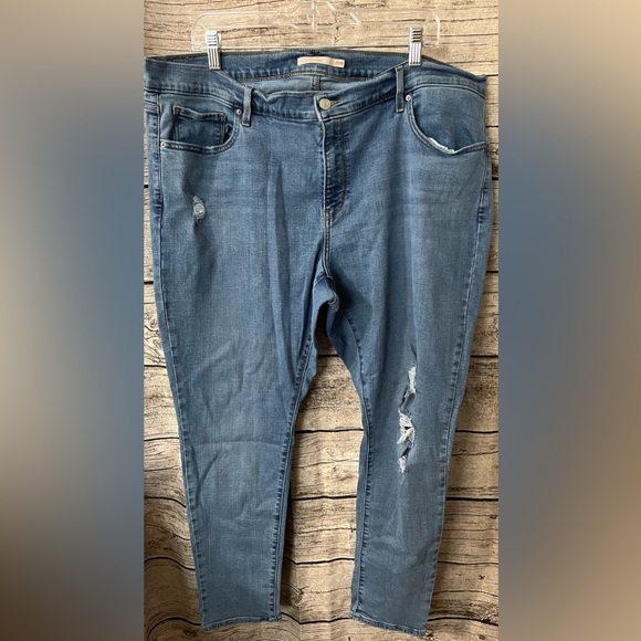 Levi's Denim - Levi’s 711 Skinny Fit Distressed Jeans, size 20W.